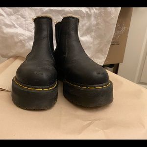 Dr. Martens platform ankle boots. Super cute!!! With faux fur